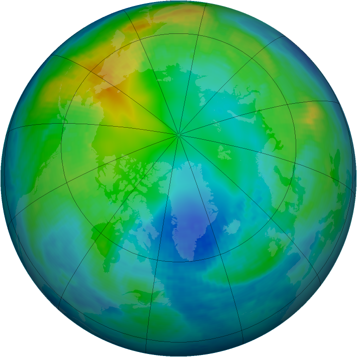 Arctic ozone map for 02 November 1998